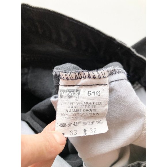 Men's Vintage 2000's LEVI'S 516 Faded Black Slim Fit Straight Leg Jeans, Size 33 - Picture 11 of 13